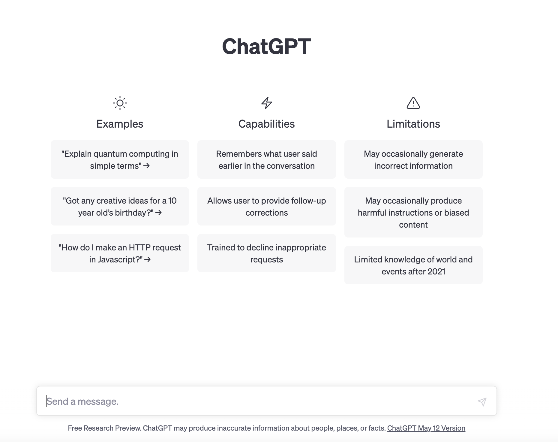 ChatGPT4 examples, capabilities, limitations.